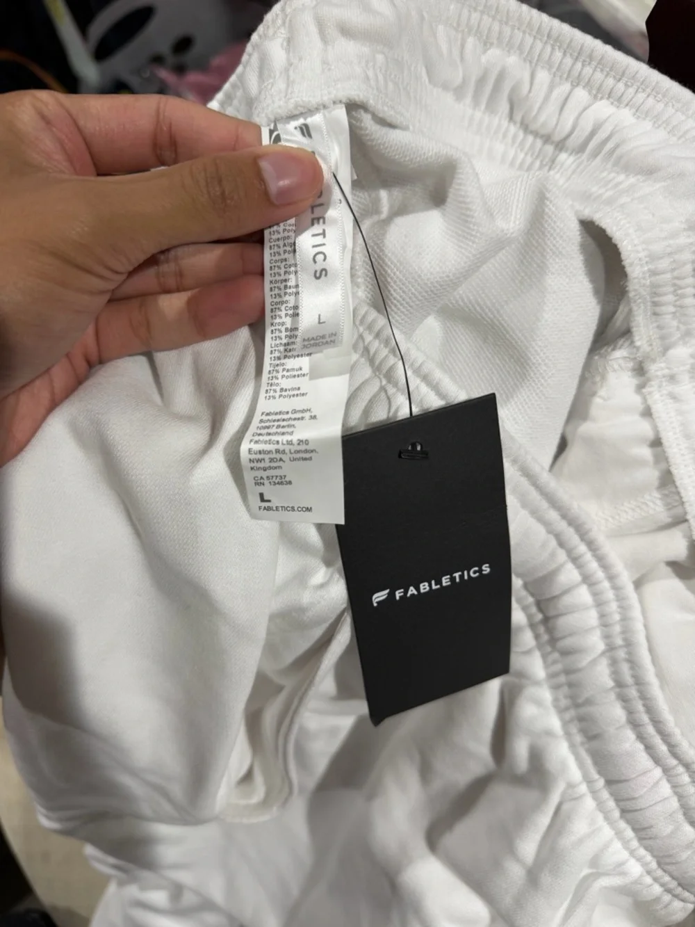 Fabletics Year Round Terry Flare Pants White L NWT - Picture 3 of 3